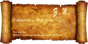 Zuberecz Marina névjegykártya